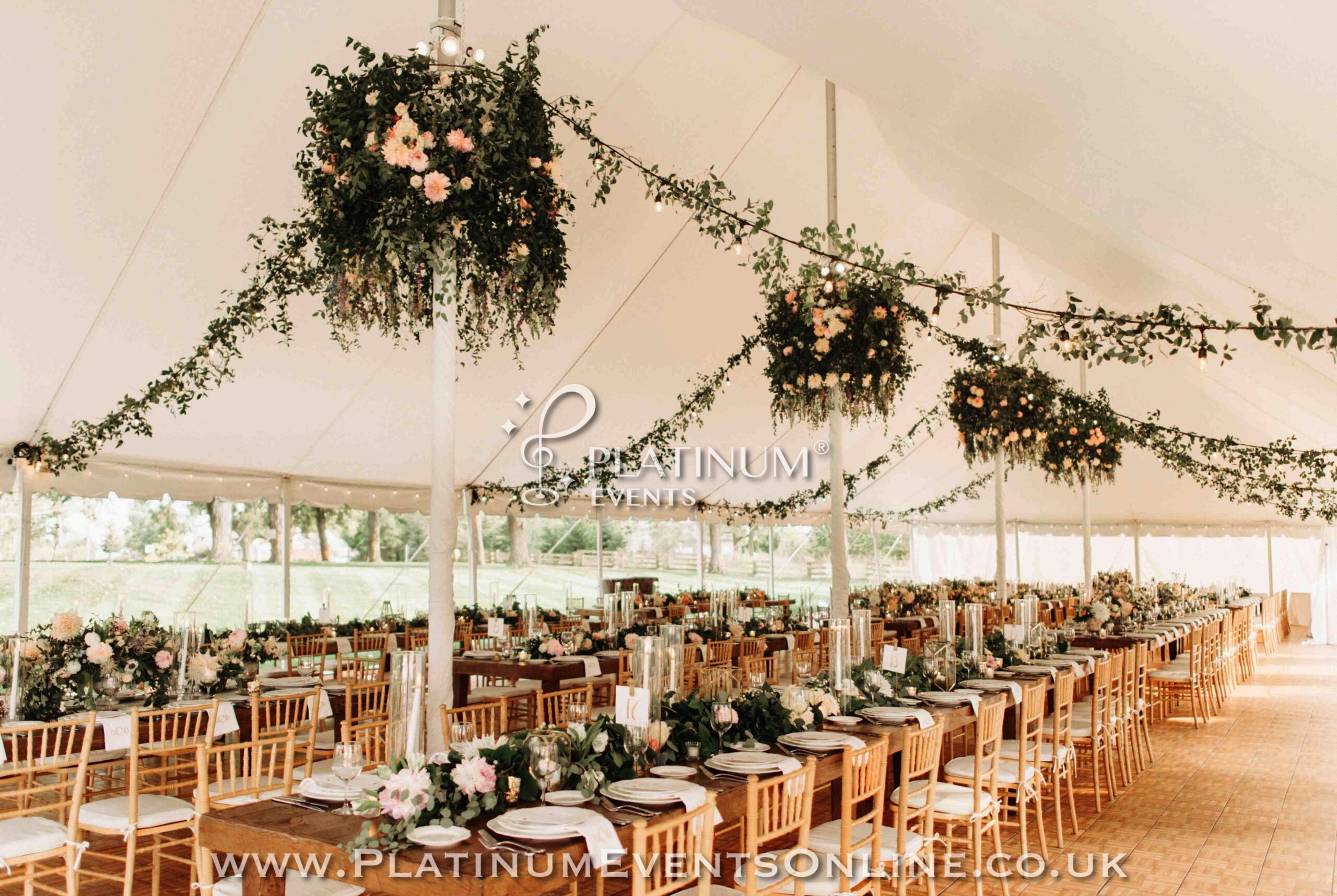 marquee ceiling ivy decor